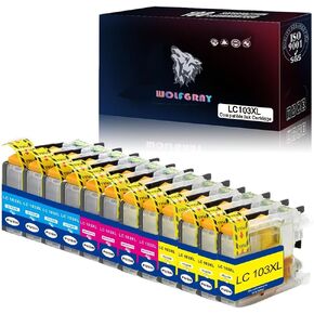 Wolfgray LC103 LC103XL Color Ink Cartridges Compatible with Brother LC101 LC-103 LC103CL XL for Brother Printer MFC-J870DW MFC-J470DW MFC-J450DW MFC-J6720DW J650DW J4410DW J475DW (4C+4M+4Y)