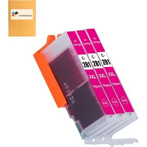 CLI-281 XXL Magenta Ink Tank Replacement for 281 M Magenta Ink Work with Canon PIXMA TS6320 TR7520 TS8120 TS8320 TR8520 TS9120 (3X 281XXL Magenta)