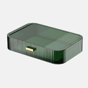 Makeup Organizer with Drawers, Stackable Cosmetics Organizer, Large Make Up Organizer Storage Box, Ideal for Bathroom Countertop and Desk (1 x Drawer, Clear)
