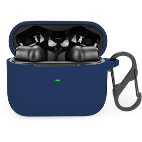 Soft Silicone Case Compatible with Razer Hammerhead Ture Wireless Pro,Protective Sleeve Shockproof Resistant Case with Carabiner (Black)