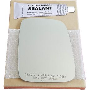Mirror Glass Replacement + Silicone Adhesive for 1992-2003 Volkswagen EuroVan Passenger Side (1992 1993 1994 1995 1996 1997 1998 1999 2000 2001 2002 2003 92 93 94 95 96 97 98 99 00 01 02 03)