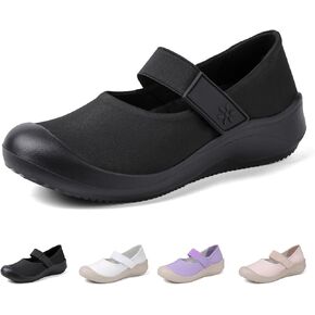 Women's Casual Slip-on Arch Support Mary Jane Shoes,Fashion Hook-Loop Orthopedic Walking Sneakers,Comfort Breathable Soft Sole Non Slip Flats Shoes