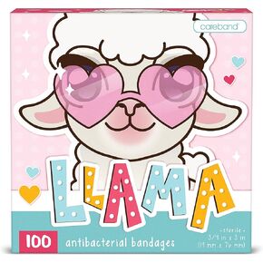Llama Kids Bandages, 100 ct | Wear Like Stickers, Adhesive Bandages for Minor Cuts, Scrapes, Burns. Easter Basket Stuffers for Kids & Toddlers