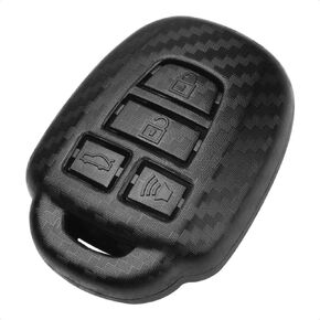 TANGSEN Key Fob Case Cover Compatible with Scion FR-S IQ TC XB Toyota 86 Camry Corolla Highlander Prius C RAV4 Sequoia Tacoma Tundra Yaris 2 3 4 Button Keyless Entry Remote 3D Carbon Fiber ABS Emboss
