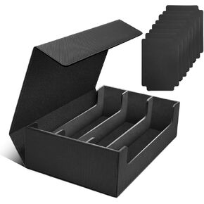 1800+ Card Deck Case For Trading Card, PU Leather Collectible Card Deck Case,Magnetic Closure Cards Holder With 8PC Card Dividers, Card Storage Box For TCG/MTG/YuGiOh/Magic Game Cards