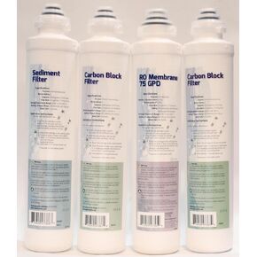 QCRO Complete Replacement Filter Kit 75 GPD for Pura/Aquaflo