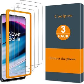 【 3-PACK】Coolpow Designed for OnePlus Nord N20 5G Screen Protector plus One Nord N20 5G Screen Protector Tempered Glass Film, 【EasyInstall Tool】 9H Hardness, Ultra HD, Scratch Resistant, Case Friendly