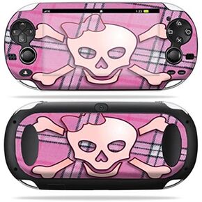MightySkins Skin Compatible with PS Vita PSVITA Playstation Vita Portable wrap Sticker Skins Pink Bow Skull