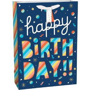 amscan Paper Bag - Extra Large | 17"H x 12.5"W x 6"D | 1 Pc., Happy Birthday