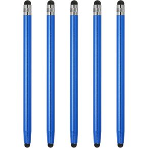 MECCANIXITY 5pcs Stylus Pens for Touch Screens Dual Rubber Tips Capacitive Stylus Universal Tablet Pen Sensitivity Precision, Black