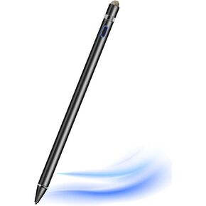 Stylus Pen, Stylus Pen for Touch Screen 1.5mm Fine Point Rechargeable Universal Stylus Pencil Compatible with Android/iOS/iPad/iPhone/Smartphone and Other Tablets （Black）
