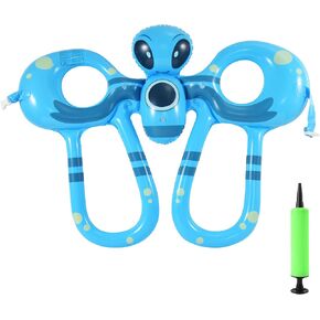 Swim Vest for Toddlers 3-5 Inflatable 360° Protect Alien Design Toddler Life Jacket with Adjustable Safety Buckle Crotch Straps and Inflator