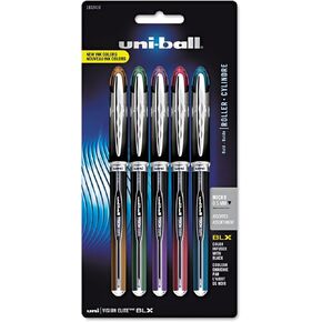 uni-ball 1832410 VISION ELITE BLX Series Rollerball Pen .5 mm Assorted 5/ST
