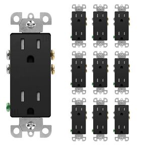 Micmi Decorator Receptacle Outlet, Standard Electrical Wall Tamper Resistant Decorative Receptacle Outlet, 20 Amp 125 Volt, Grounding UL Listed (50, White, 20 Amp Outlet)