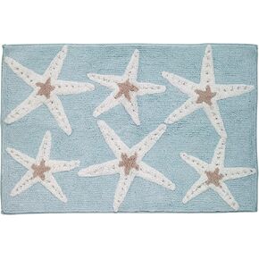 Avanti Linens - Bath Mat, Cotton Bath Rug, Seashell Inspired Bathroom Decor, Guest Bathroom Essentials (Sequin Shells Collection, 24" x 60")