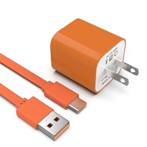 Replacement Charge 4 Charging Cord Charger Adapter Compatible with JBL Charge 4, JBL Charge 5, JBL Flip 4, JBL Flip 5, JBL Pulse 4, JR POP, Endurance Peak Wireless Speakers, Orange, 3.3ft