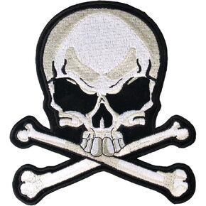 Hot Leathers Skull & Bones Classic Patch (3" Width x 3" Height)