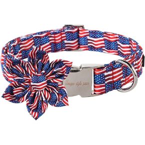 Unique style paws Independence Day Flag Dog Collar, Best for Small Medium Large Boys Girls Dogs