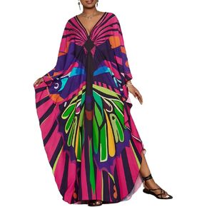 Bsubseach Plus Size Caftan Dress for Women Long Beach Kaftans Swimwear Beach Cover Ups Resort