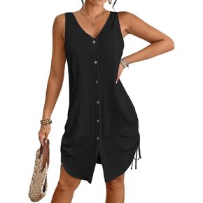 Bsubseach Swimsuit Coverup for Women V Neck Sleeveless Beach Dresses 2024 Vacation Outfits