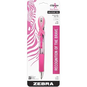 Zebra Pen Z-Grip MAX BOLD Retractable Ballpoint Pen, 1.2mm, Black with Pink Ribbon, 24-Pack (32577)