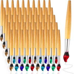 50 Pcs Bamboo Brush Shape Ballpoint Pen Retractable Paintbrush Pens Paint Brush Shaped Novelty Pens Art Teacher Gifts Paintbrush Ink Pens for Art Activity School Stationery Halloween, 5 Colors in Kuwait