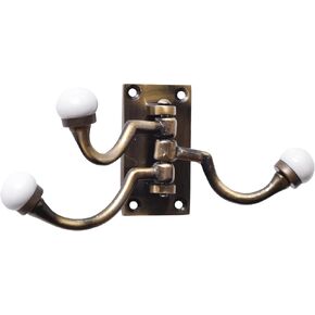 IndianShelf Decorative Swivel Wall Hooks Iron Ceramic Antique Foldable Coat Hooks for Hanging 3 Prong Folding Vintage Towel Holder Tri Arm Robe Hook Unique Hat Purse Hanger