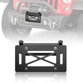 Quick Disassembly Winch License Plate Frame Compatible with 10" Hawse Fairlead, Universal Front License Bracket Holder Relocation, Bumper Winch Mount, Fit for Most Pickup Trucks, OFF-Road Cars