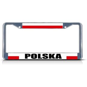 Poland Polish Flag Country License Plate Frame Tag Holder Cover