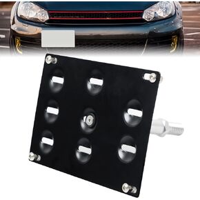 GS Front Tow Hook License Plate Mount Bracket Holder Relocator Front Bumper Mounting Kit for VW Jetta MK5 (Sportwagon MK6) EOS GTI MK5 Golf MK6 for Audi TT MK2, 07AA-GSCA