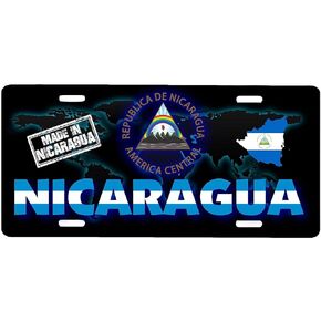 Nicaragua Aluminum License Plate Sign Placa 6" x 12"