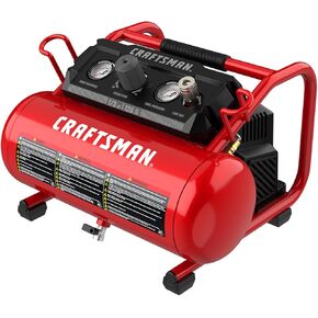 CRAFTSMAN Air Compressor 2 Gallon Portable Hot Dog Compressor 1/3HP Max 125 PSI Oil-Free Maintenance Free Light Weight Air Tools