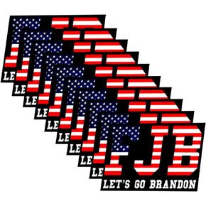 10 Pack Let's Go Brandon FJB Stickers Car Bumper Laptop Window Vinyl Waterproof Decal (Square)
