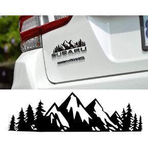 Pack-1 Vinyl Snow Mountain Tree Decal Sticker, 7 inch Trunk Decal Sticker, Premium Badge Decals for Car Trunk Tailgate Emblem, Auto Decoration Accessories for Most Cars (Black)