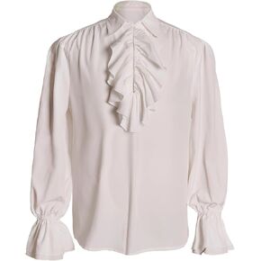 Men's Pirate Shirt Victorian Vampire Renaissance Costume Medieval Top Halloween Costume