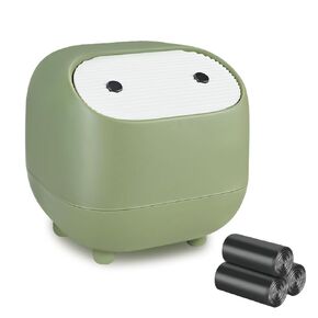 سلة مهملات صغيرة، سلة مهملات صغيرة لطيفة مع غطاء، صندوق ورقي لسطح المكتب مع 90 من بطانات الصناديق، سلة مهملات محمولة على سطح الطاولة، تخزين قمامة الحيوانات الكرتونية للمكتب وغرفة النوم والمطبخ والسيارة (وردي) in Kuwait