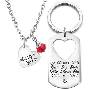 3 Piece Keychain Pendant Necklace Set,Daddy's Girl Mommy's World,The Love Between a Mother and Daughter is Forever