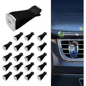 20 Pieces Square Head Car Vent Clips, Car Air Freshener Outlet Clips, Auto Air Conditioner Clips, Car Vent Perfume Clips, Fragrance Diffuser Clips, Car Interior Accessories (Black)