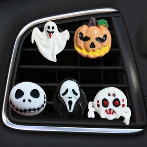 5 Pieces Halloween Car Air Vent Clips Car Air Freshener,Cute Pumpkin Ghost Car Diffuser Vent Clip for Car Interior Dashboard Decor