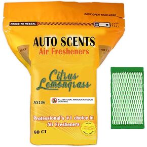 Professional Air Freshener Pads - Remove The Worst Smells with These Heavy Duty Pads (60 Pads per Pack) (Citrus Lemongrass)