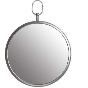 Patton Wall Decor Black Round Wall Mirror with Decorative Handle