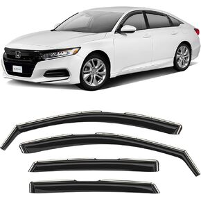 واقيات مطر متينة بشكل لا يصدق داخل القناة من CLIM ART لسيارة Honda Accord 2018-2022، عاكسات النوافذ الأصلية، واقيات نافذة التهوية، عاكس التهوية، 4 قطع. - 618274