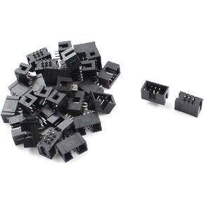 uxcell 30 Pcs 2x3 6Pins 2.54mm Pitch Straight Pin Connector IDC Box Headers