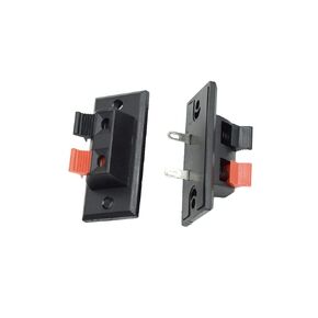 45mm x 21mm 2 Way Jack Socket Spring Push Release Connector Terminal Strip Block Speaker 2Pcs