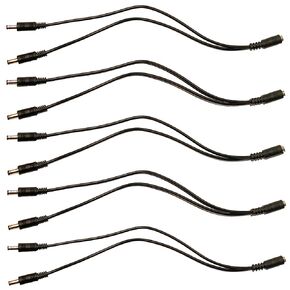 (5) Pack 2.1mm x 5.5mm DC Power Y Splitter Breakout Cable Female DC to 2 x Male DC Plug