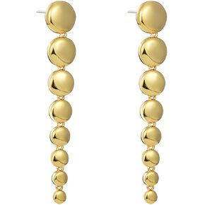 أقراط ذهبية طويلة للنساء، أقراط كروية على شكل قرص دائري متدلية أقراط متدلية مجوهرات نسائية in Kuwait