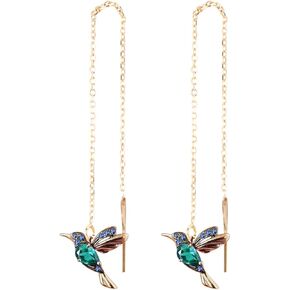 أقراط الطائر الطنان أقراط سلسلة طويلة أقراط متدلية أقراط متدلية زرقاء على شكل الطائر الطنان أقراط شرابات ملونة للنساء والفتيات المراهقات in Kuwait