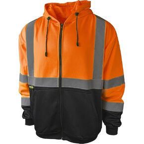 Radians SJ01B-3ZGS Class 3 Hooded Sweatshirt- Hi-Viz Medium, Green