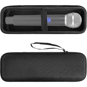 Geekria for Creators Microphone Case, Hard Shell Mic Carrying Case, Travel Protective Bag with Cable Storage Compatible with CAD WX50, WX200, Dolphin MCX10, MCX20, Gemini Sound GMU-M100 (Black)