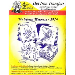 The Mystic Mermaid Aunt Martha's Hot Iron Embroidery Transfer